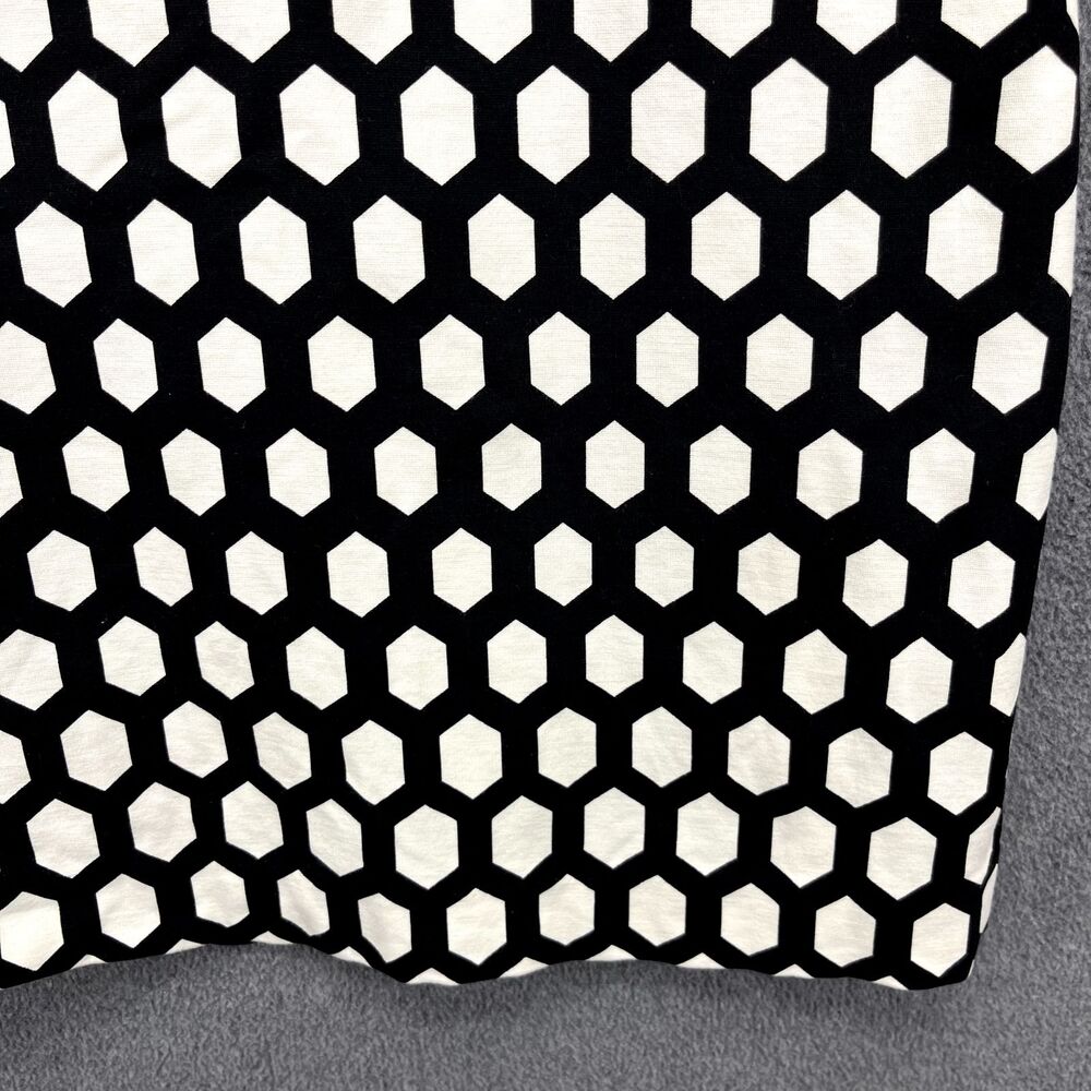 BANANA REPUBLIC Dress Womens 8 White Black Geometric Pencil Bodycon Sleeveless - Picture 7 of 16